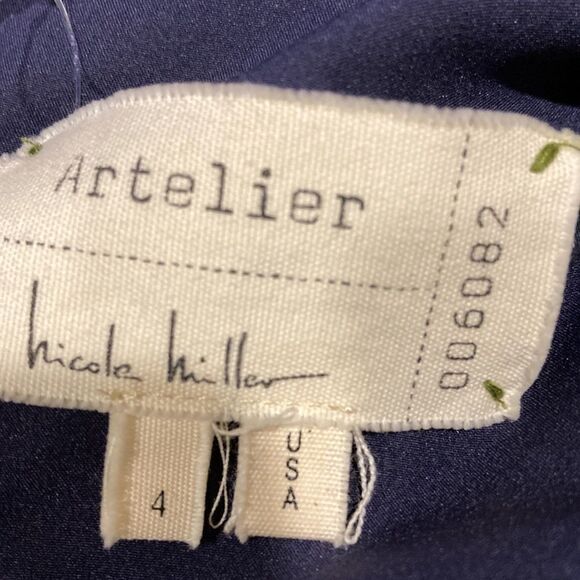 Nicole Miller Atelier - NWT Navy Blue Sheath Dress with Mock Neck - Picture 5 of 9